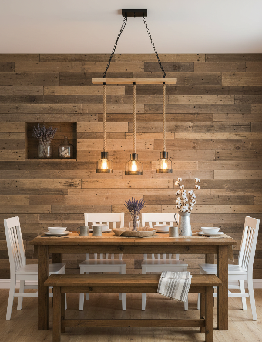Rustic 3-Rope Farm House Chandelier