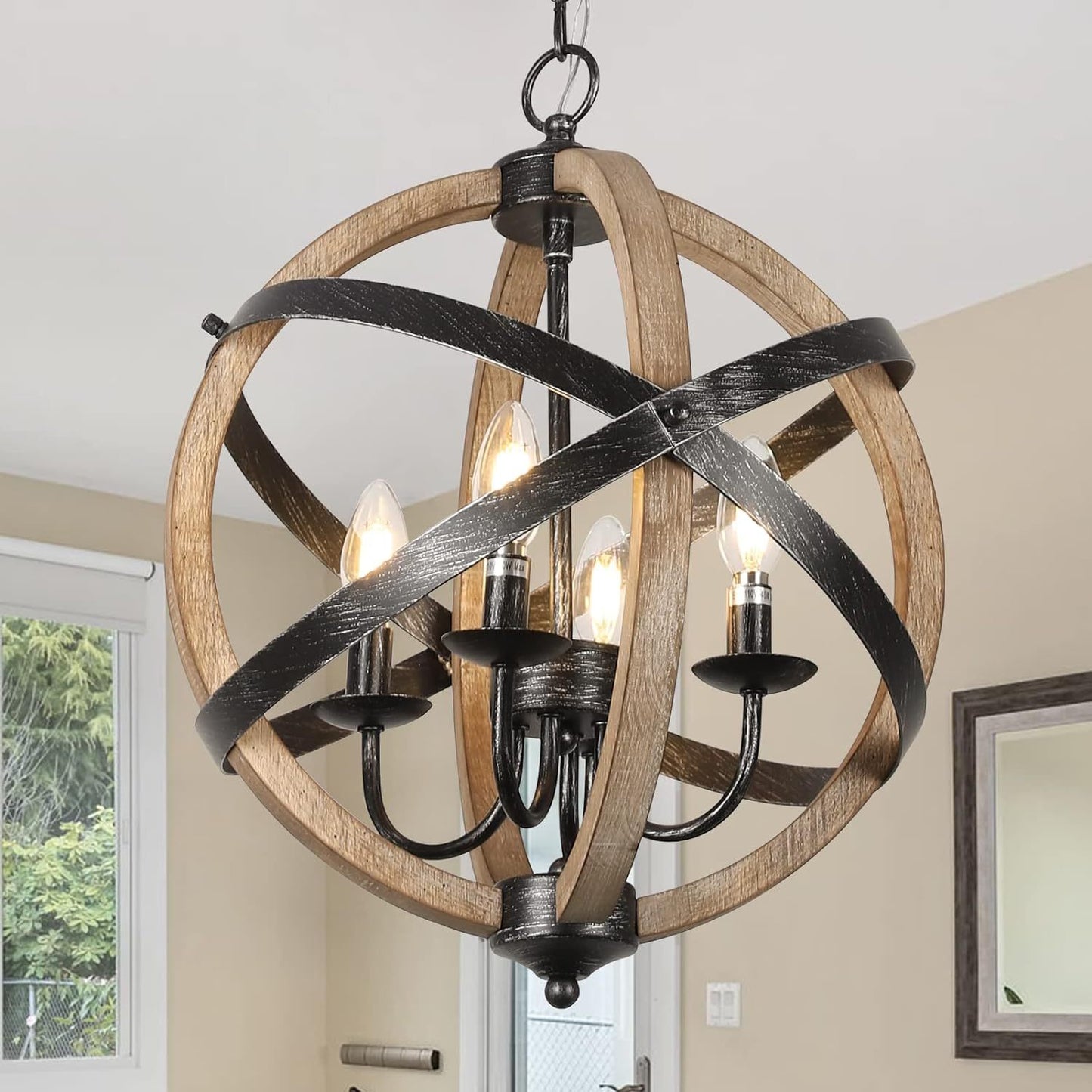 4-Light Dining Room Farmhouse Chandelier Light Fixtures