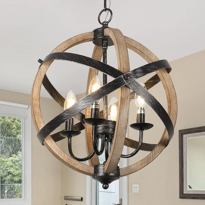4-Light Dining Room Farmhouse Chandelier Light Fixtures