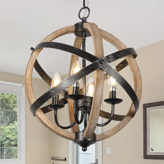 4-Light Dining Room Farmhouse Chandelier Light Fixtures